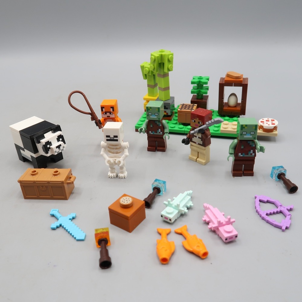 Lego Minecraft Minifigure Collection Lot Panda Zombies Fox Drowned Coral Reef +